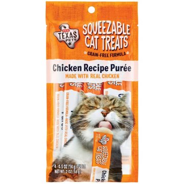 H-E-B Texas Pets Squeezable Cat Treats - Chicken Recipe Puree