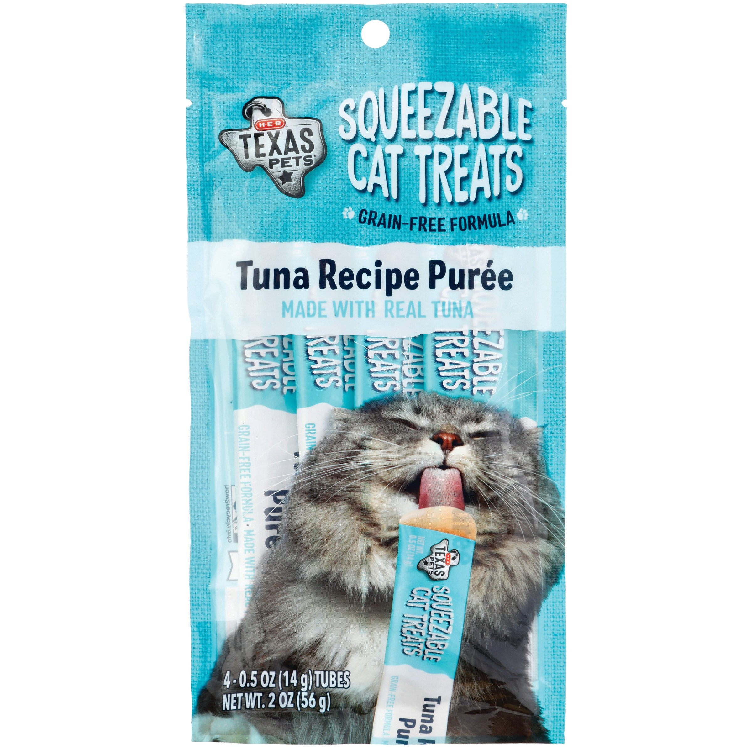 HEB Texas Pets Tuna Recipe Puree Squeezable Cat Treats Shop Cats at