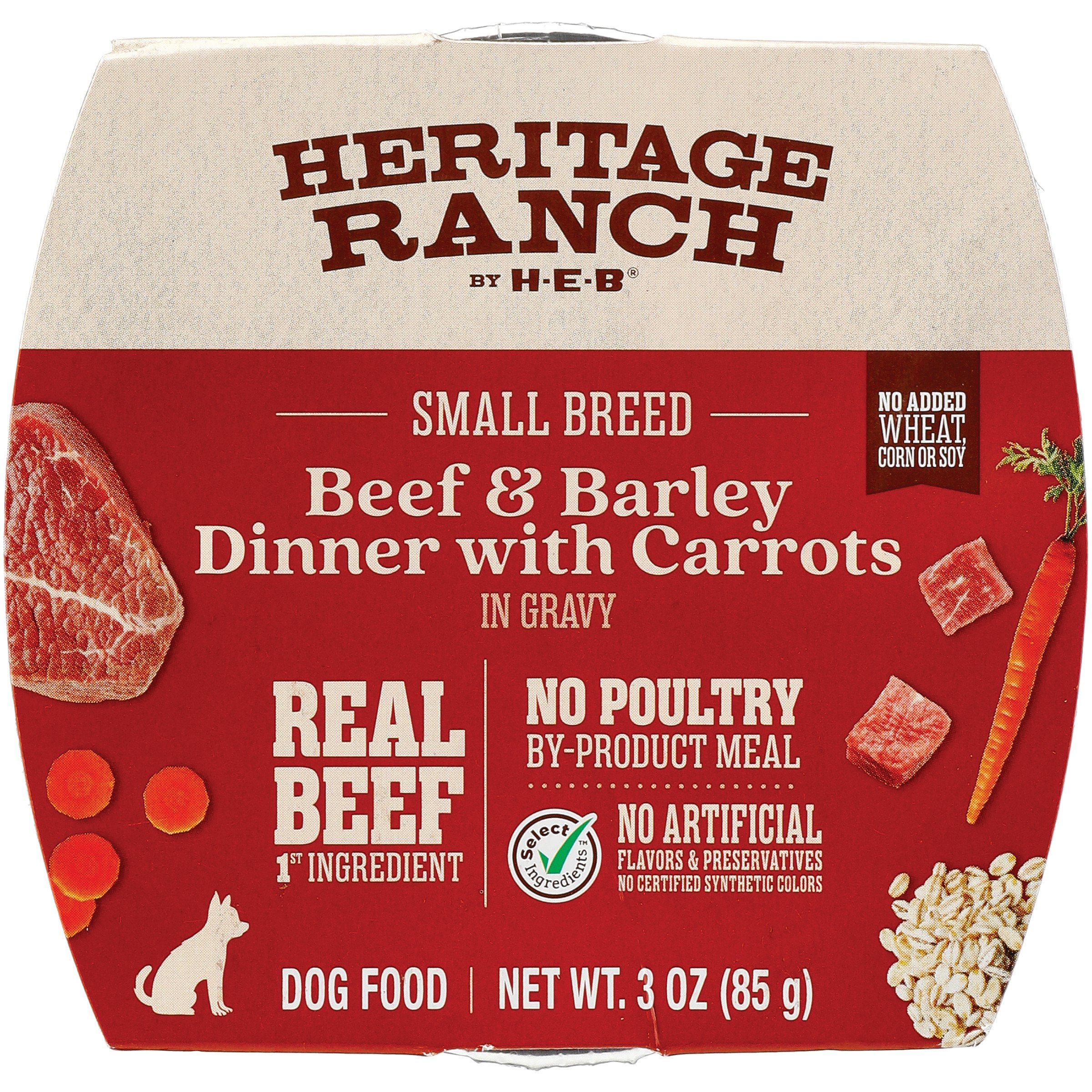 Heritage Ranch by HEB Small Breed Adult Wet Dog Food Beef, Barley & Carrots Shop Dogs at HEB