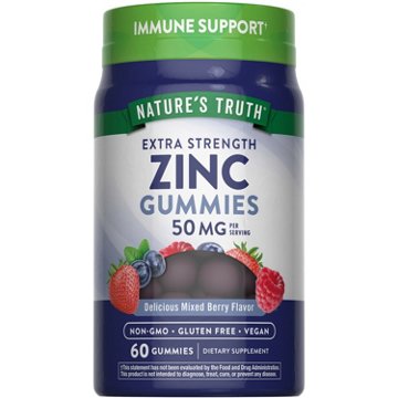 Nature's Truth Extra Strength Zinc 50mg Gummies - Mixed Berry, 60 ct