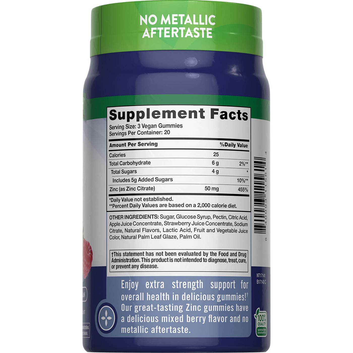 Nature's Truth Extra Strength Zinc 50 mg Mixed Berry Gummies; image 4 of 4