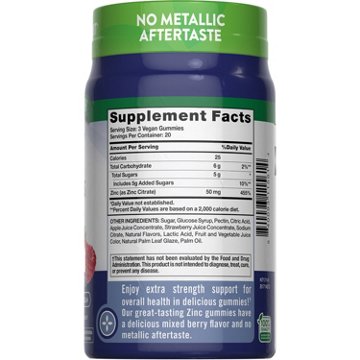 Nature's Truth Extra Strength Zinc 50mg Gummies - Mixed Berry