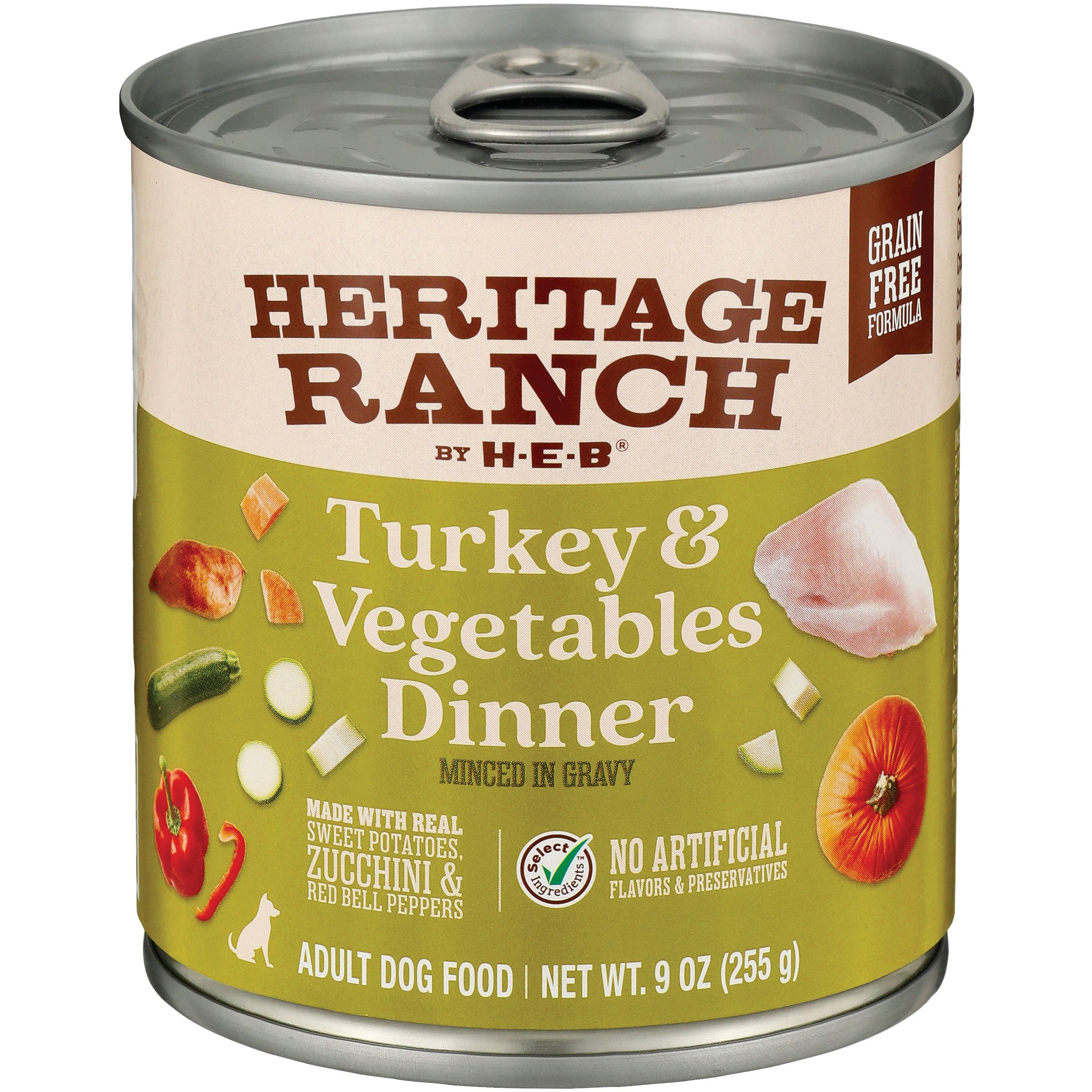 Heritage Ranch by H E B Grain Free Wet Adult Dog Food Minced Turkey Vegetable