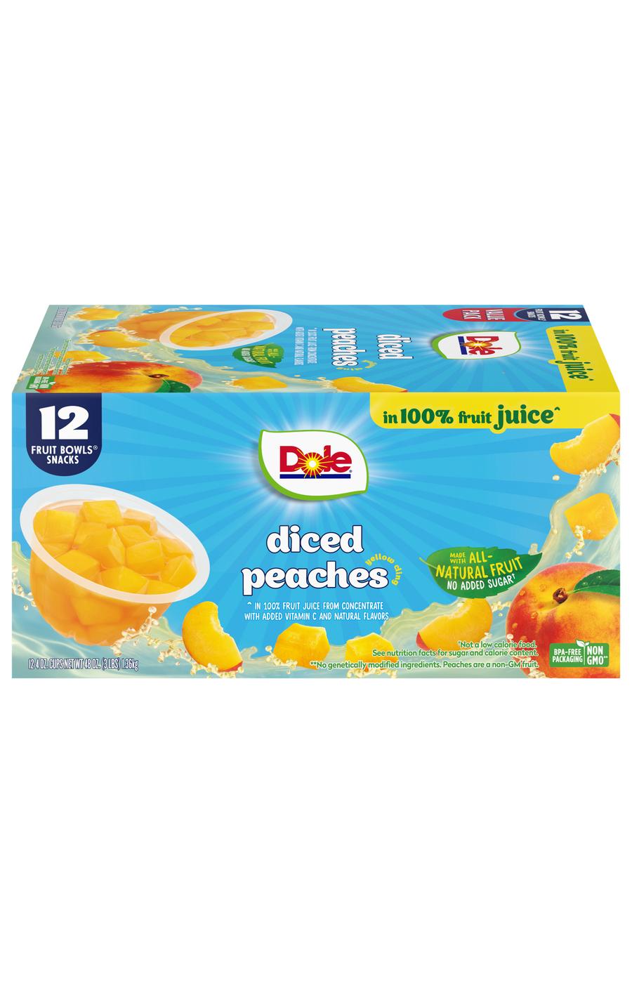 Dole Fruit Bowls - Diced Peaches in 100% Juice; image 1 of 6