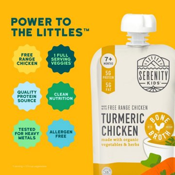 Serenity Kids Baby Food Pouch - Turmeric Chicken with Bone Broth