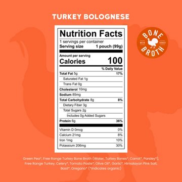 Serenity Kids Baby Food Pouch - Turkey Bolognese with Bone Broth