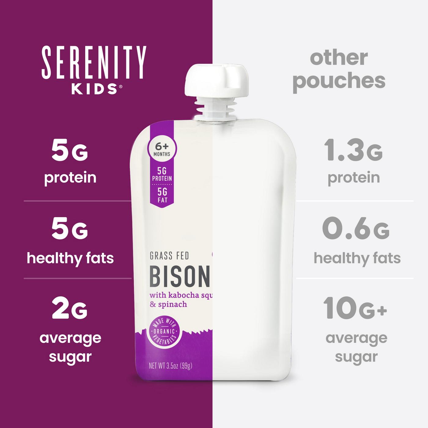 Serenity Kids Organic Pouch - Grass Fed Bison Kabocha Squash & Spinach; image 7 of 8