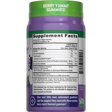 Nature's Truth Just 4 Kidz Black Elderberry + Vitamin C Zinc Berry Burst Gummies