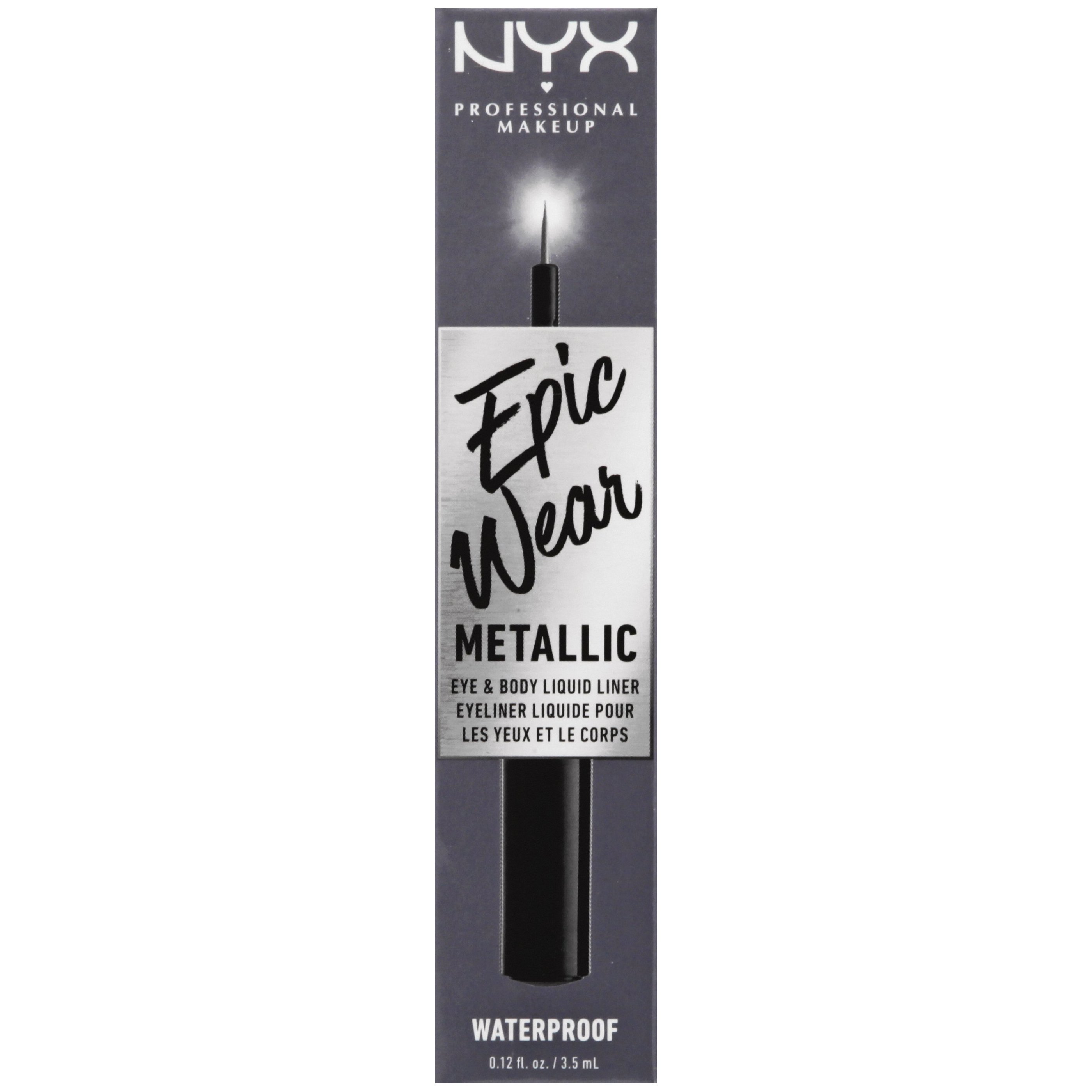 NYX Epic Wear Metallic Liner & H-E-B - Eyeliner Liquid Eye Body Gunmetal at Shop