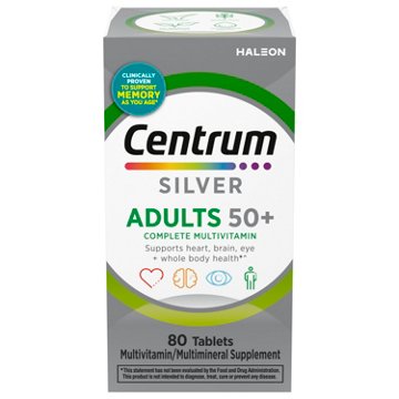 Centrum Silver Multivitamin for Adults 50 Plus, Multivitamin/Multimineral Supplement with Vitamin D3, B Vitamins, Calcium and Antioxidants, Gluten Free, Non-GMO Ingredients