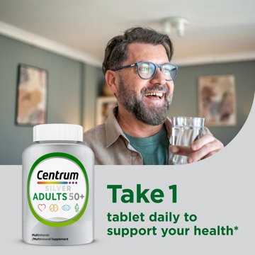 Centrum Silver Multivitamin for Adults 50 Plus, Multivitamin/Multimineral Supplement with Vitamin D3, B Vitamins, Calcium and Antioxidants, Gluten Free, Non-GMO Ingredients
