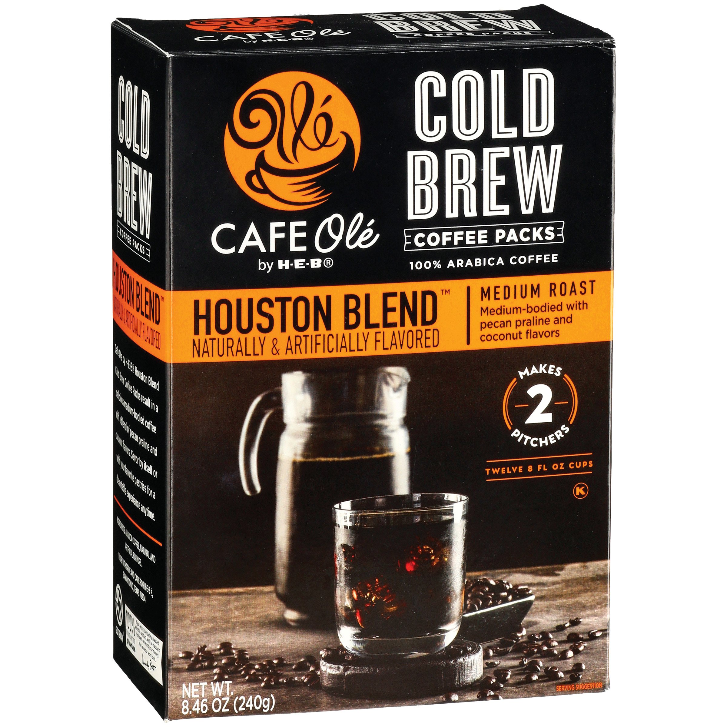 Cafe Ole By H-E-B Houston Blend Medium Roast Cold Brew Coffee Packs ...