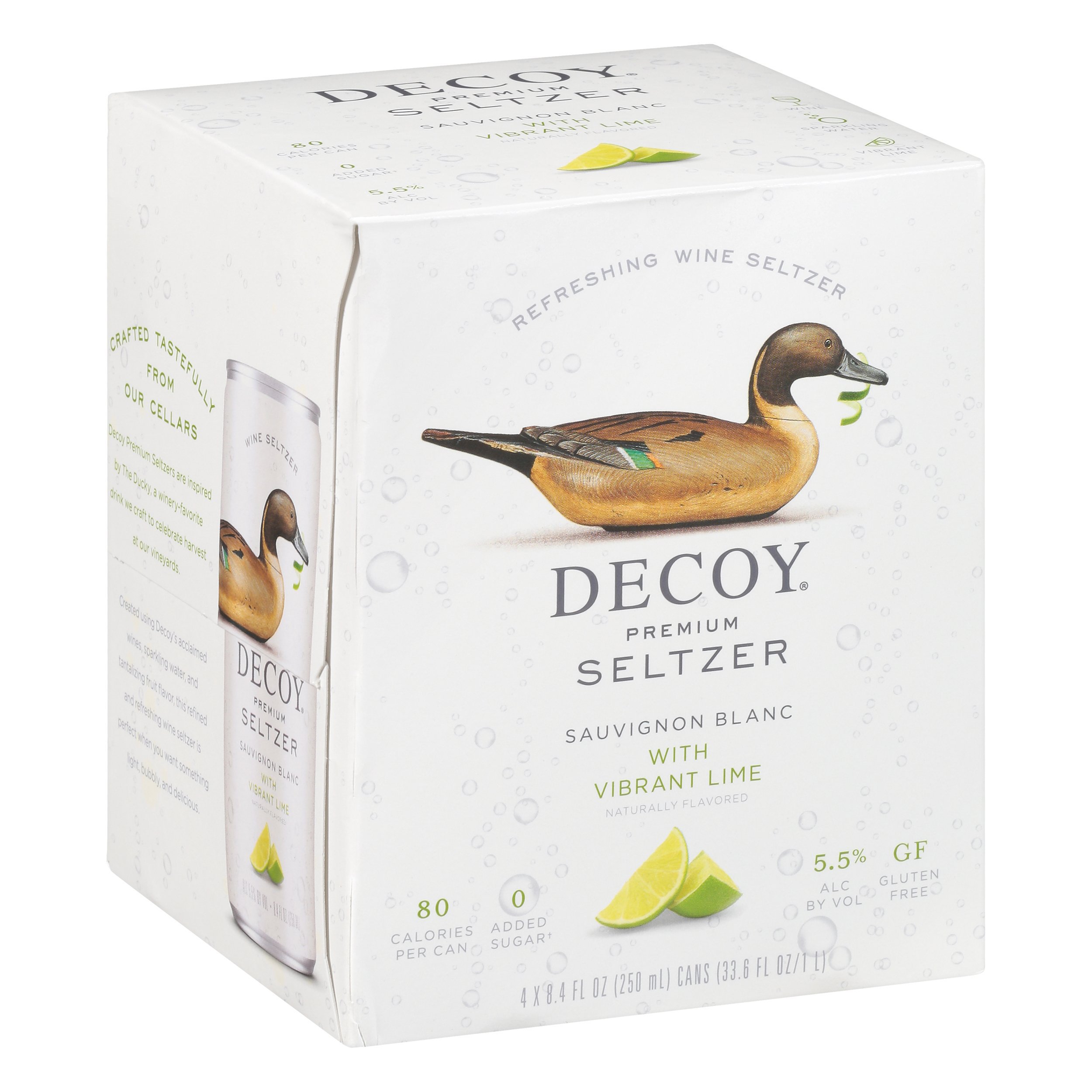 Decoy Premium Seltzer Sauvignon Blanc with Vibrant Lime, 8.4 oz Cans