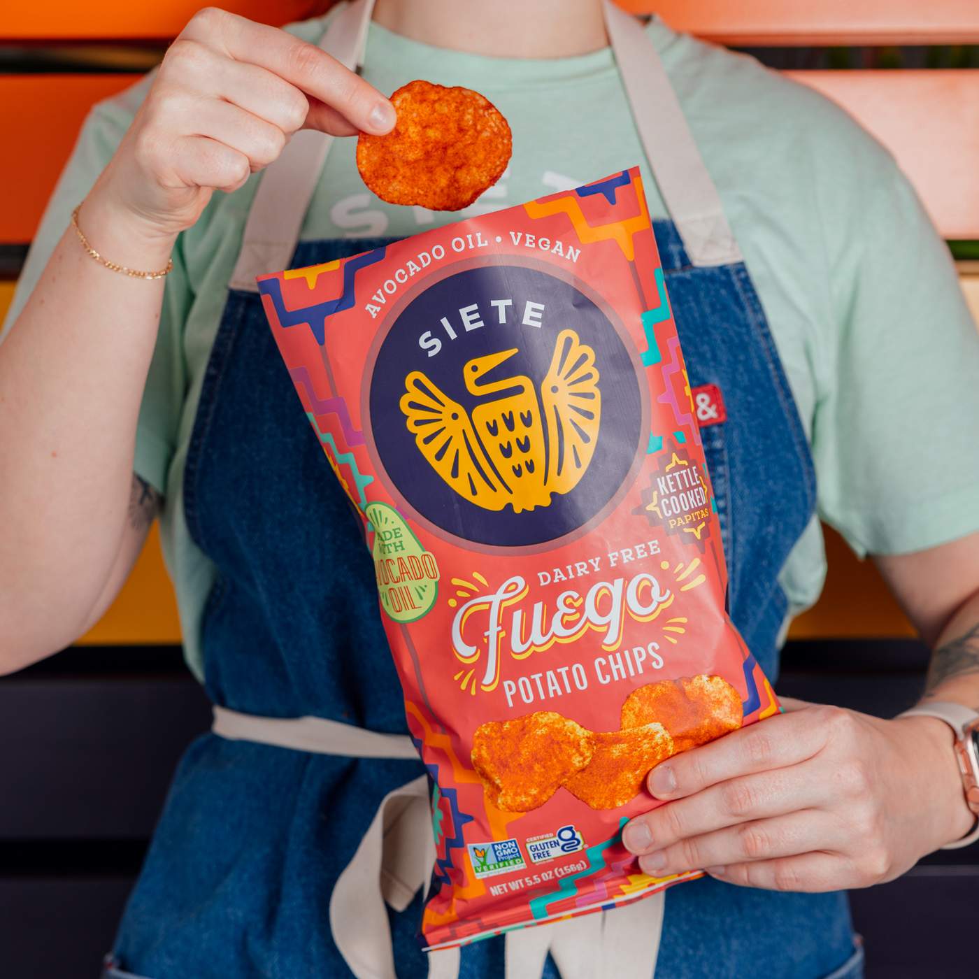 Siete Fuego Kettle Cooked Potato Chips; image 2 of 4