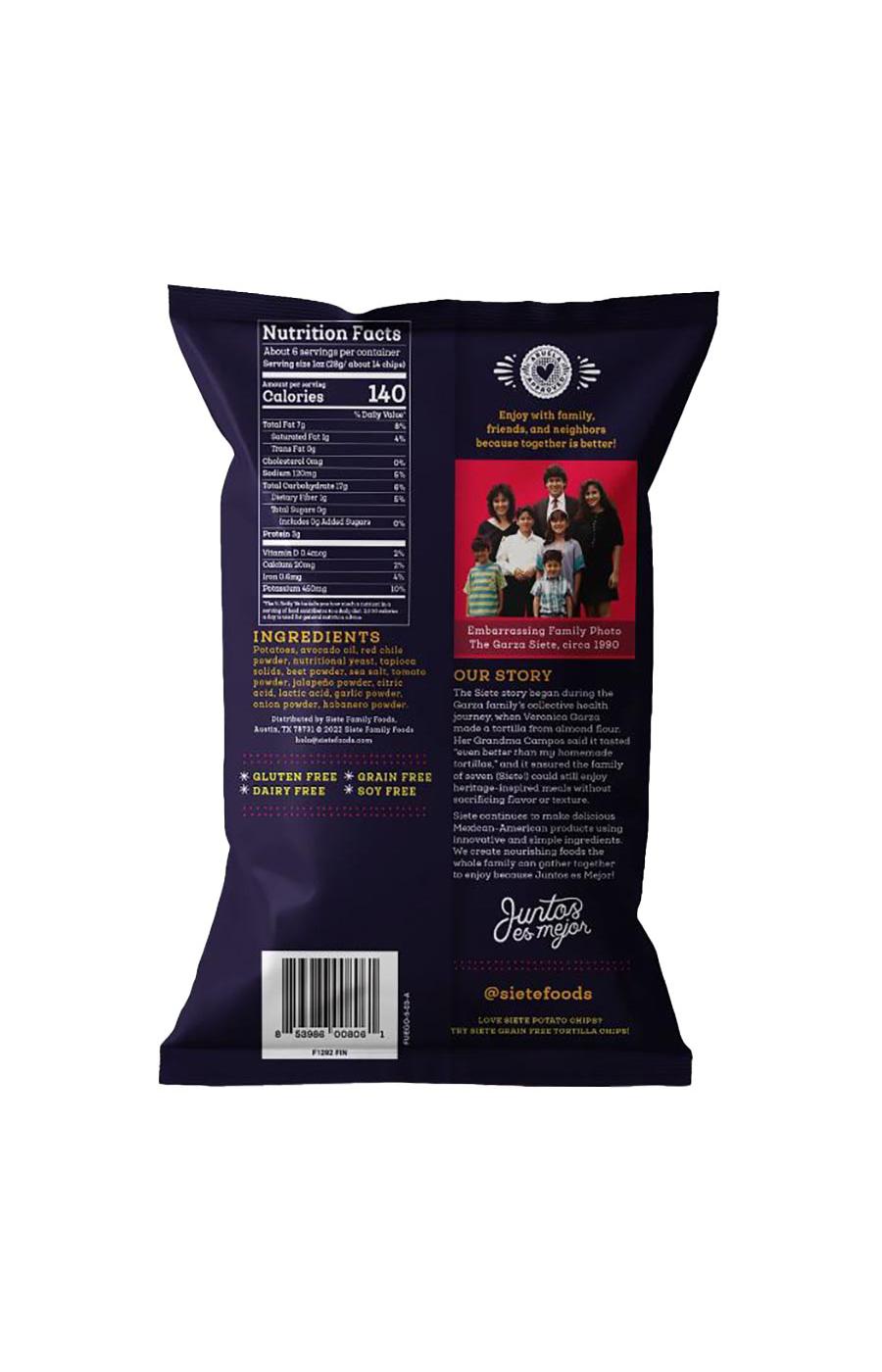 Siete Fuego Kettle Cooked Potato Chips; image 3 of 4