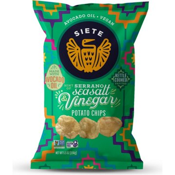 Siete Sea Salt & Vinegar Kettle Cooked Potato Chips, 5.5 oz