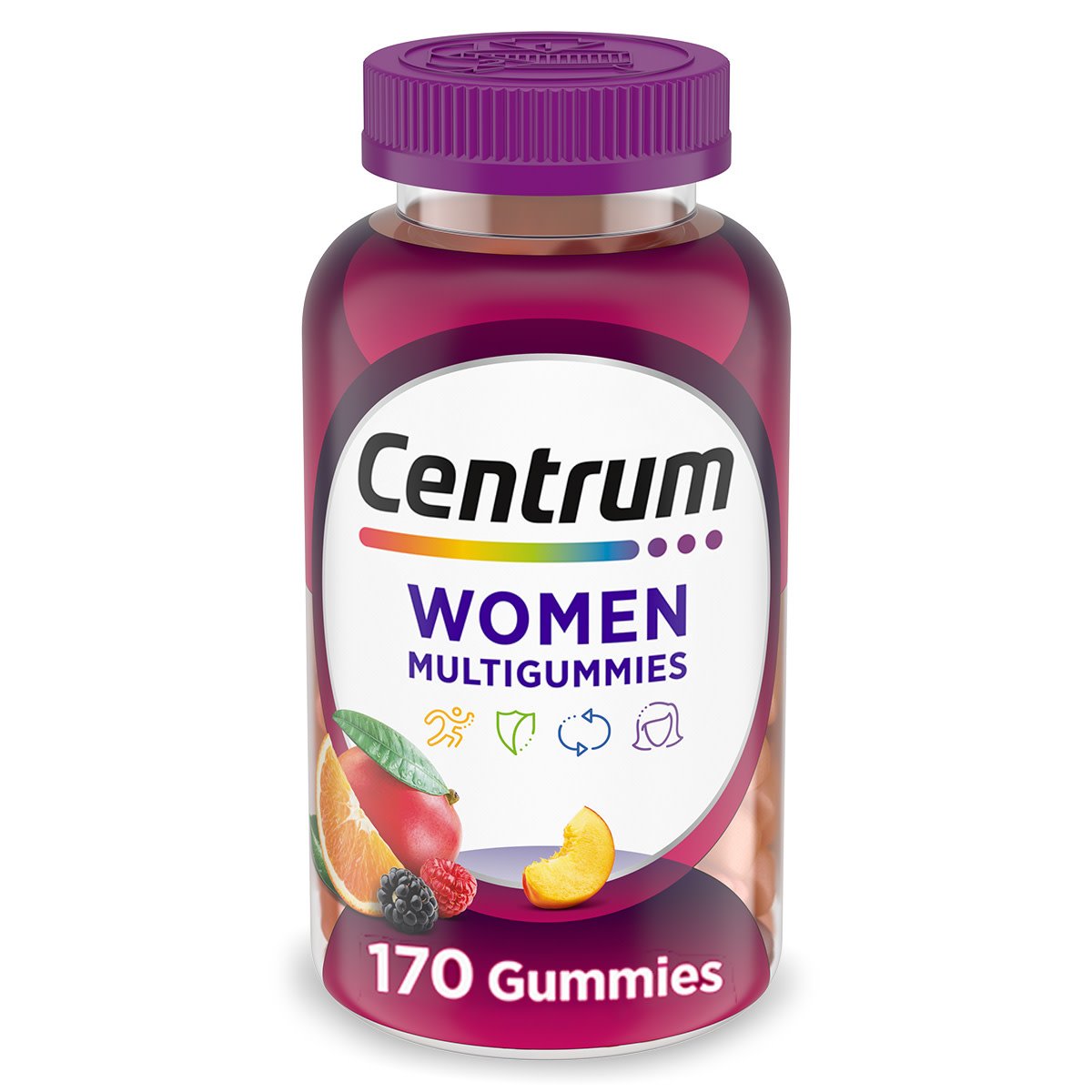 Centrum MultiGummies Gummy Multivitamin for Women, Multivitamin/Multimineral Supplement with Vitamin D3, B Vitamins and Antioxidants, Assorted Fruit Flavor, 170 ct
