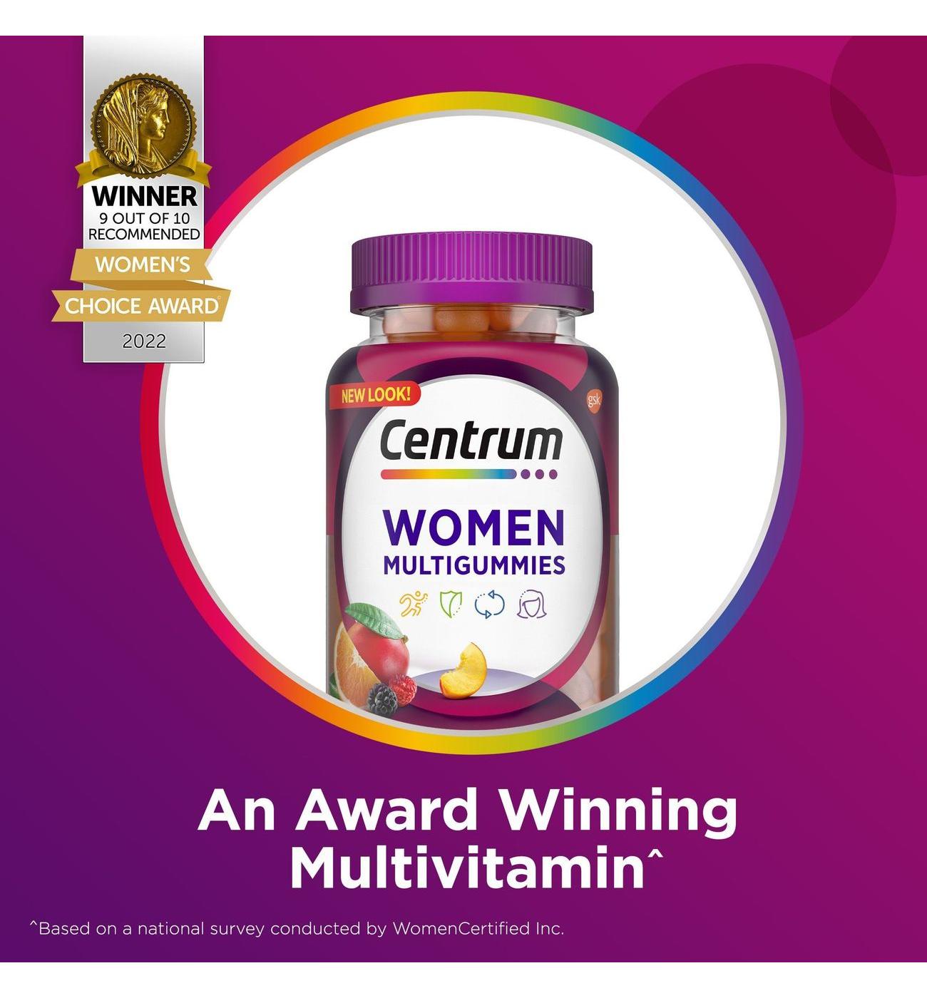 Centrum MultiGummies Gummy Multivitamin for Women, Multivitamin/Multimineral Supplement with Vitamin D3, B Vitamins and Antioxidants, Assorted Fruit Flavor; image 2 of 2