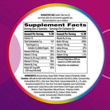 Centrum MultiGummies Gummy Multivitamin for Women, Multivitamin/Multimineral Supplement with Vitamin D3, B Vitamins and Antioxidants, Assorted Fruit Flavor