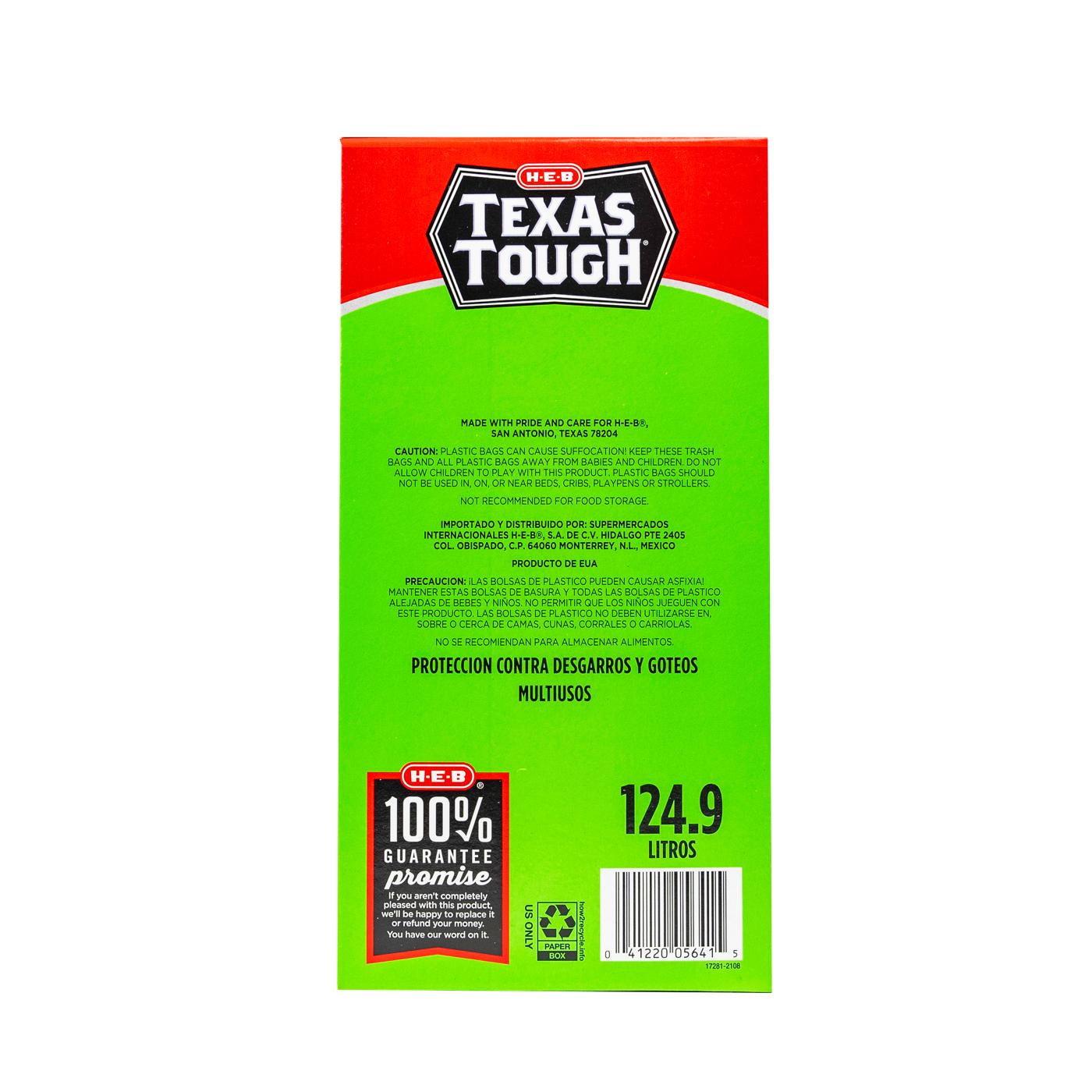 H-E-B Texas Tough Large Multipurpose Flex Trash Bags, 33 Gallon; image 3 of 5