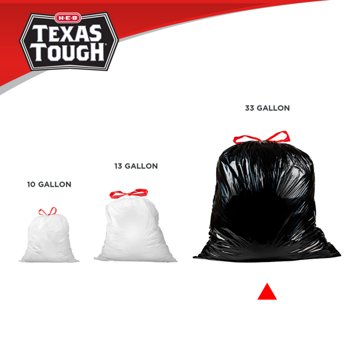 H-E-B Texas Tough Large Multipurpose Flex Trash Bags, 33 Gallon, 30 ct