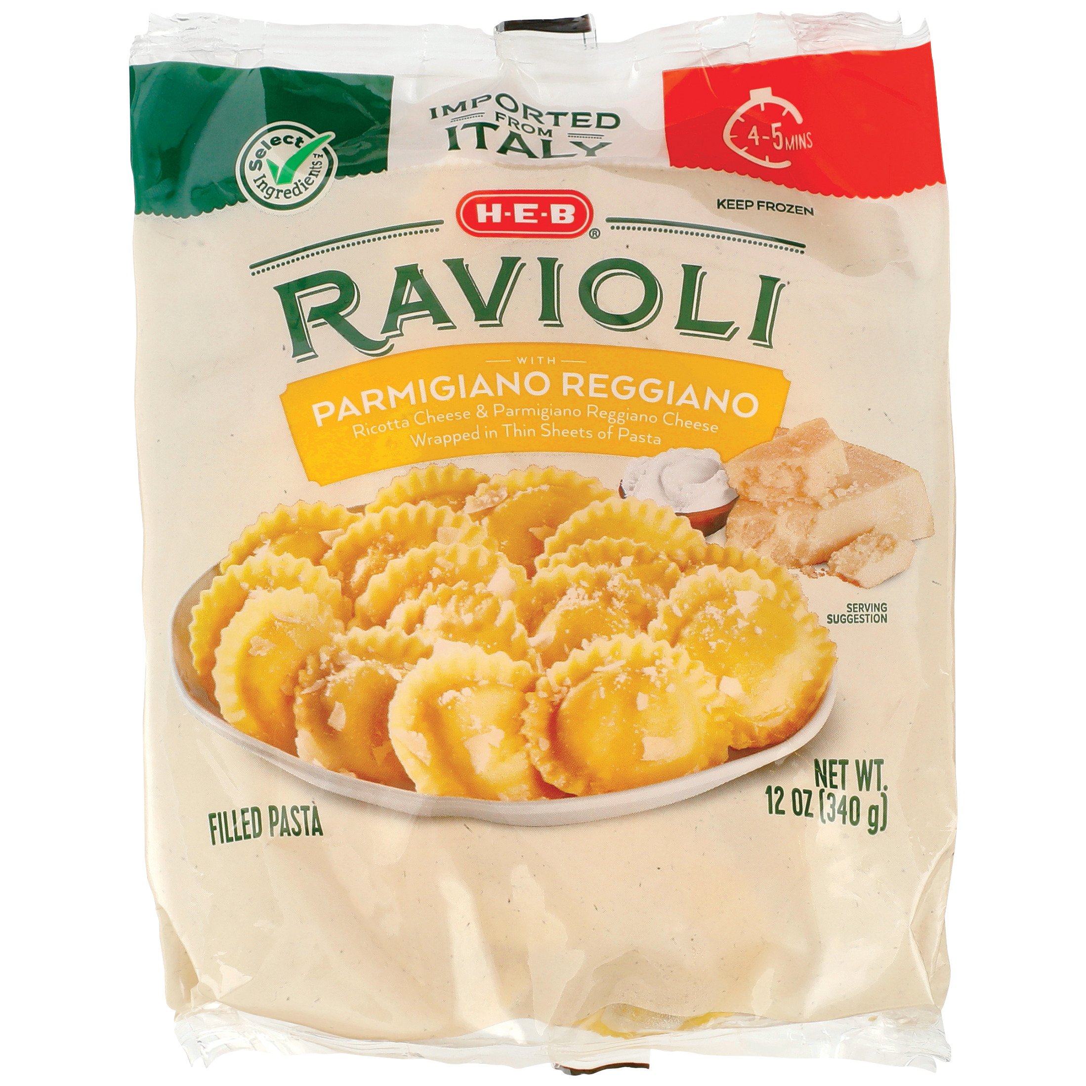 H-E-B Frozen Ravioli Filled Pasta - Parmigiano Reggiano - Shop Entrees ...