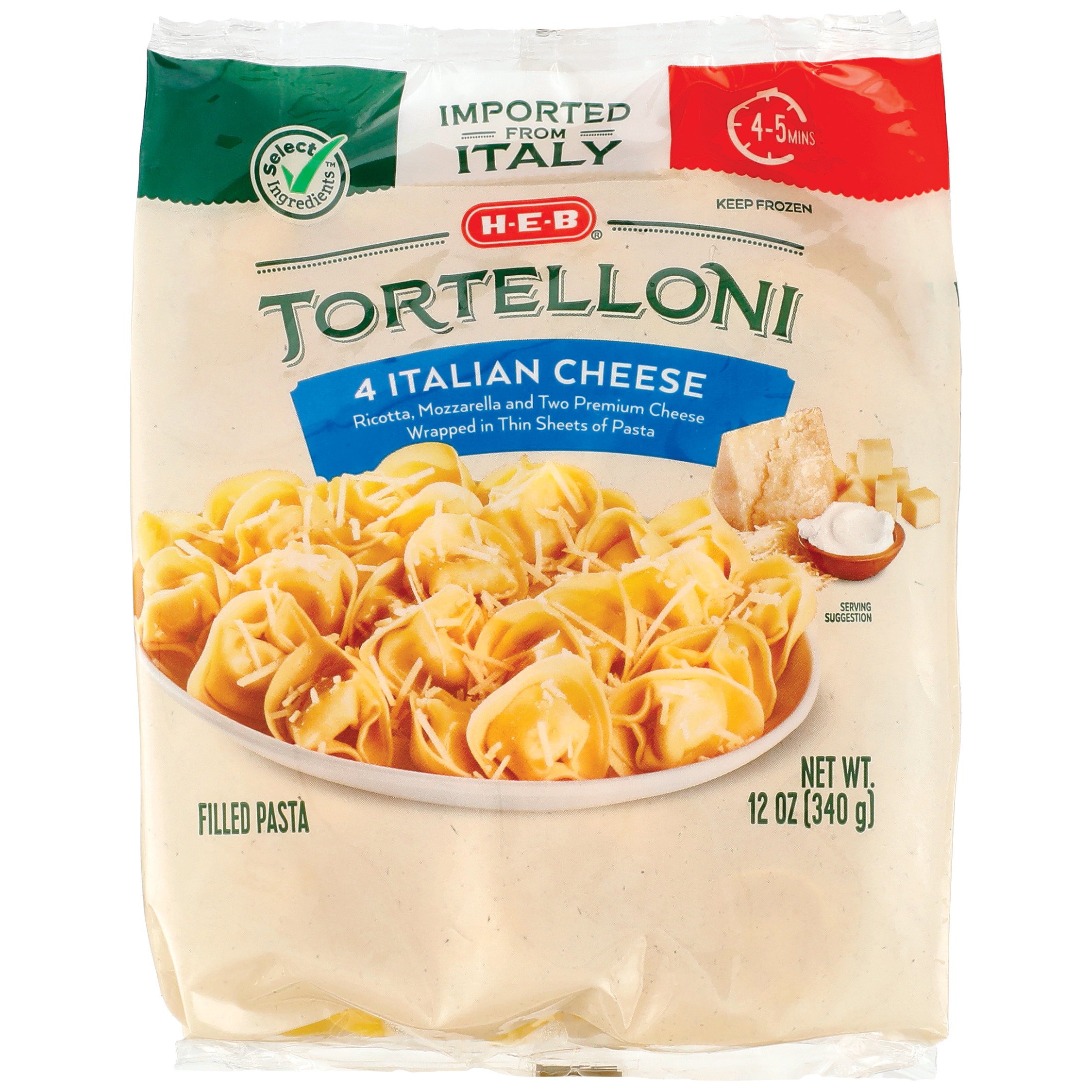 H-E-B Frozen Tortelloni Filled Pasta - 4 Italian Cheese - Shop Entrees ...