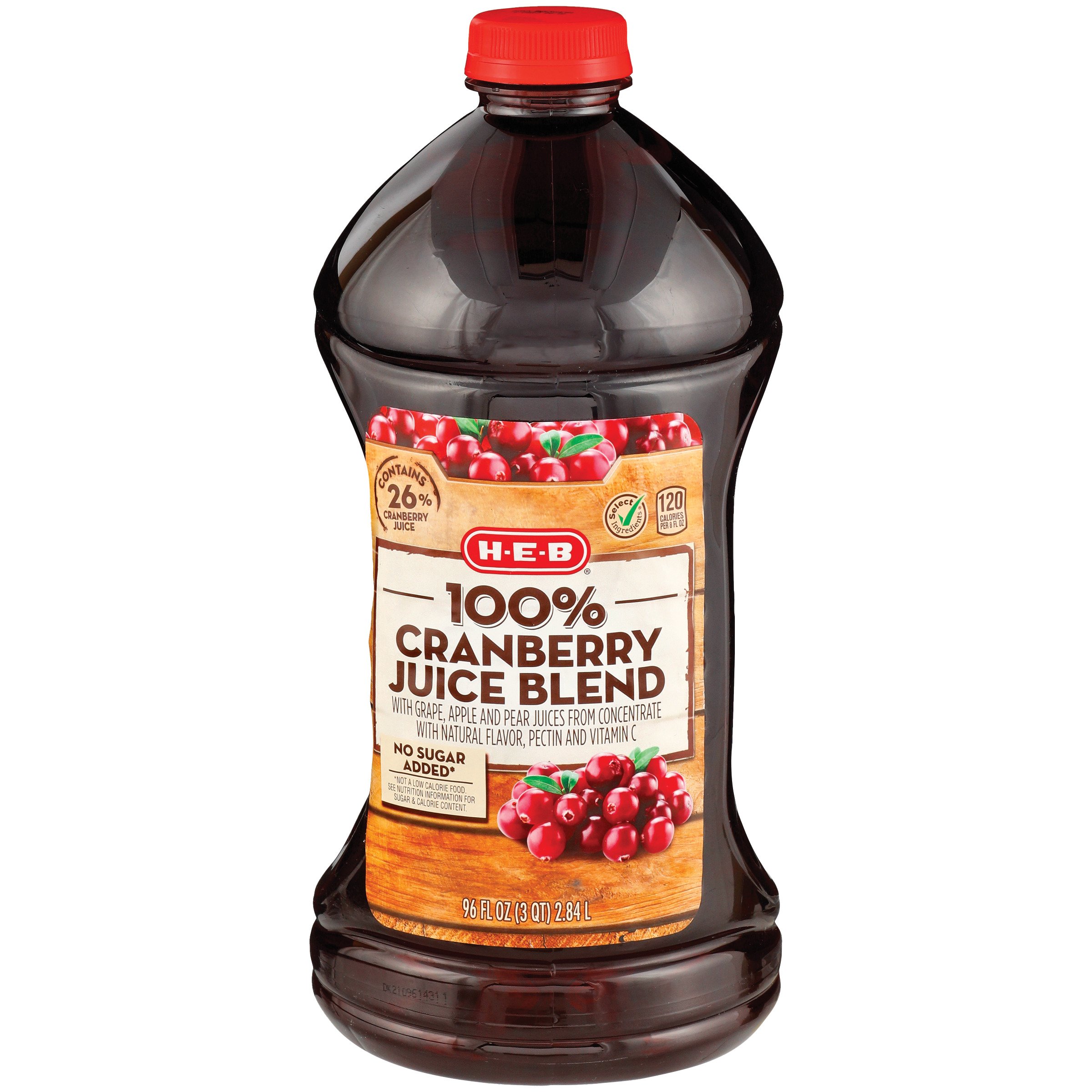 H-E-B 100% Cranberry Juice Blend, 96 oz