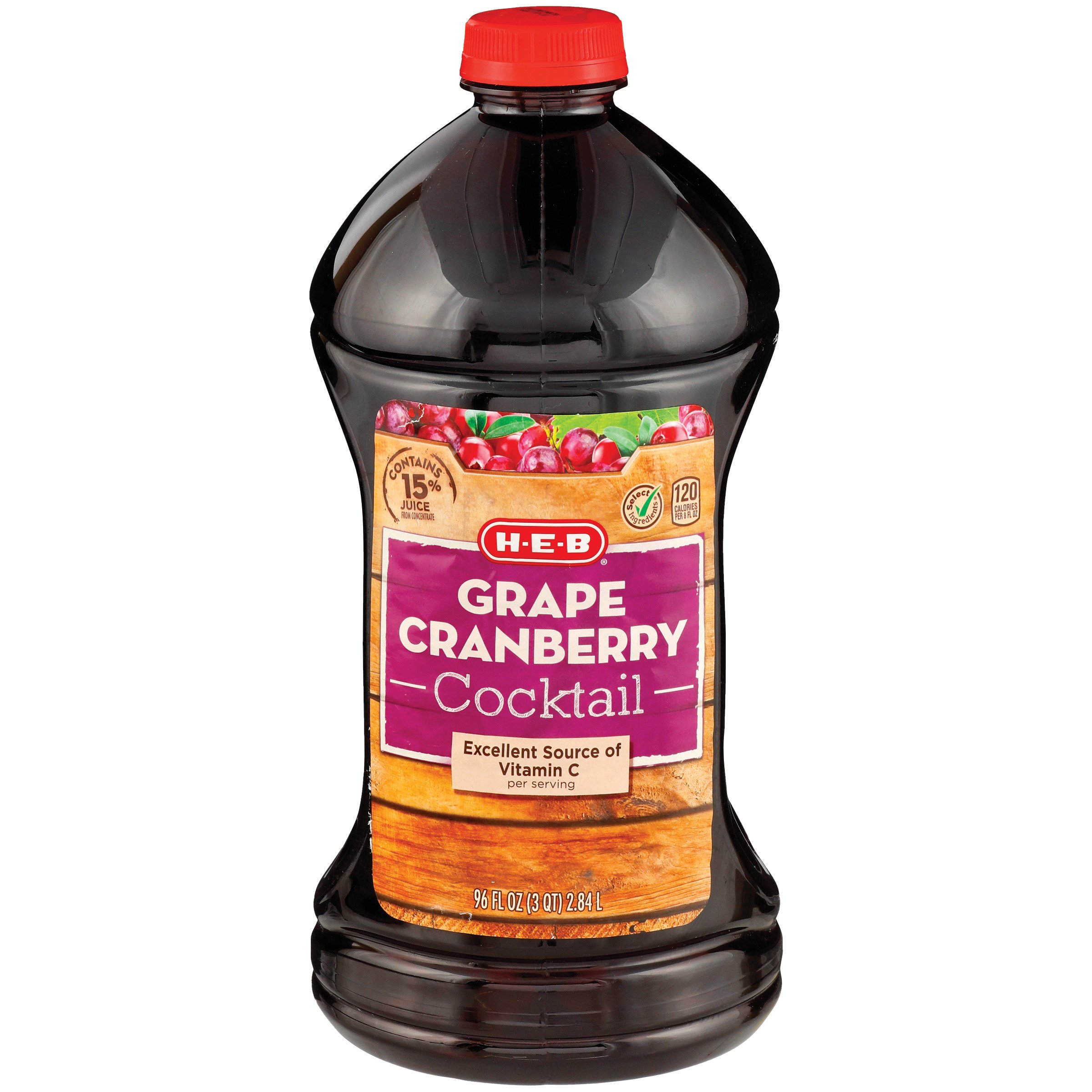 H-E-B Grape Cranberry Cocktail, 96 oz