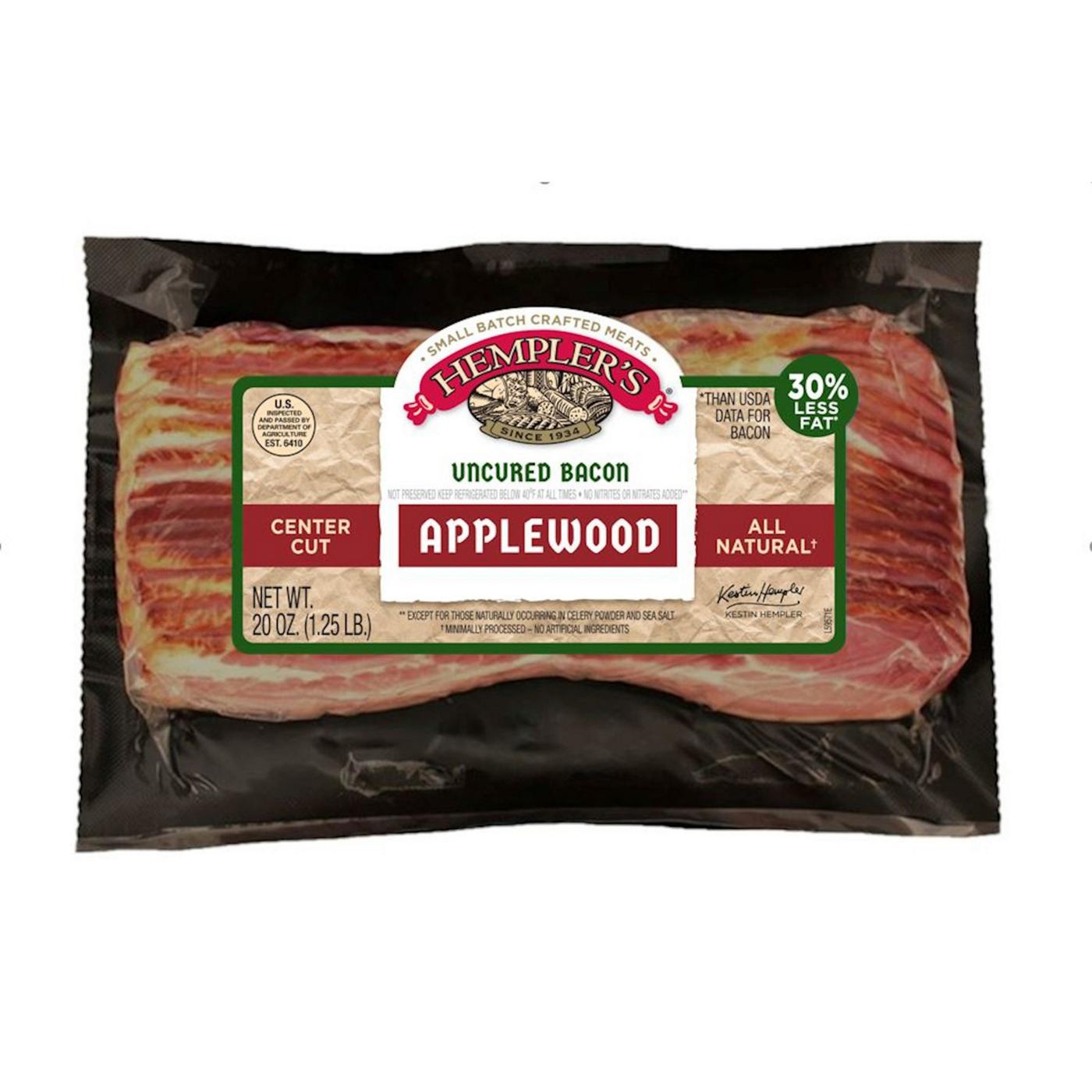 Hempler's Uncured Applewood Smoked Center Cut Bacon; image 1 of 2