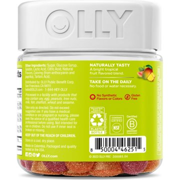 OLLY Daily Multivitamin & Probiotic 1 Billion CFU Digestive Support Gummies - Tropical Twist