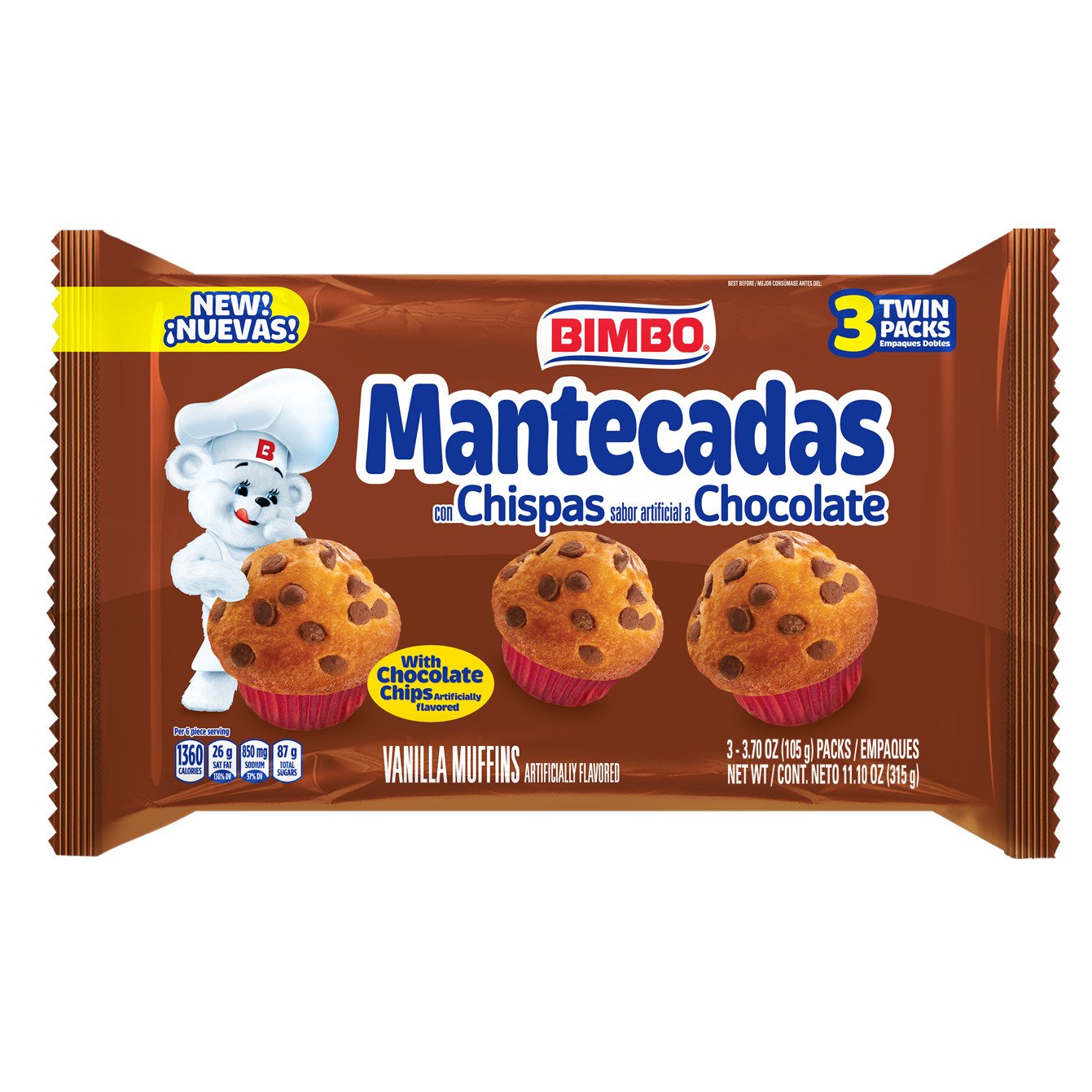 Bimbo Chocolate Chip Mantecadas Shop Snack cakes at HEB