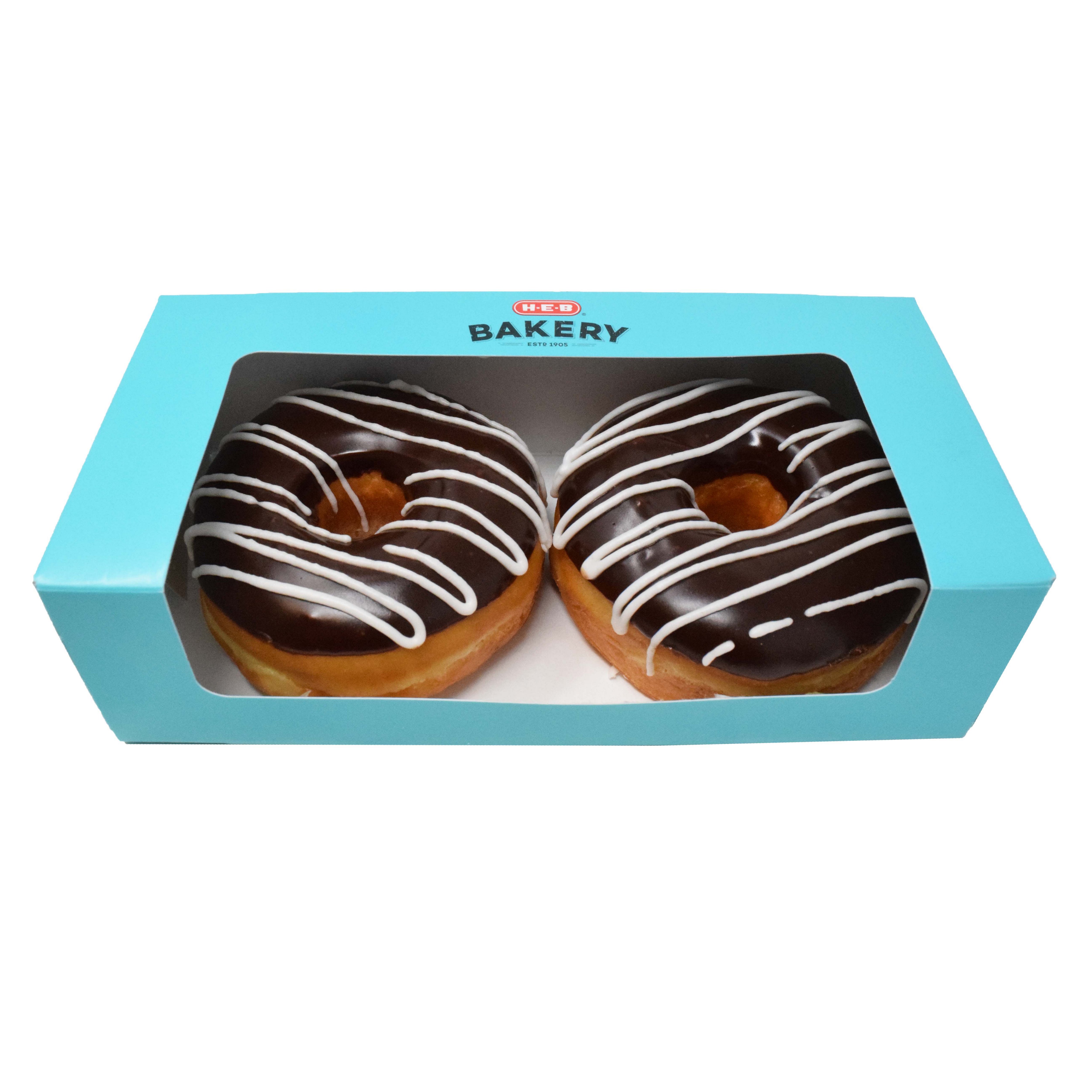 H-E-B Yeast Donuts - Chocolate Iced Zebra Stripe - Shop Desserts ...