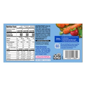 Gerber Organic for Baby Pouches Variety Pack - Fruit & Veggie Favorites