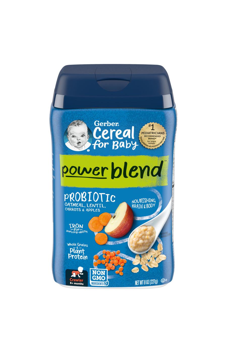 Gerber Cereal for Baby PowerBlend Probiotic - Oatmeal Lentil Carrots & Apples; image 1 of 8