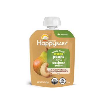 Happy Baby Organics Nutty Blends Stage 2 Pears & Cashew Butter Organic, 3 oz