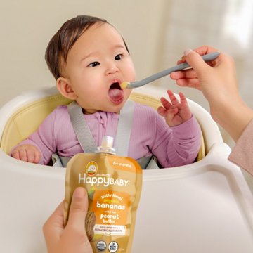 Happy Baby Nutty Blends Stage 2 Organic Apples & Walnut Butter Baby Food Pouch, 3 oz