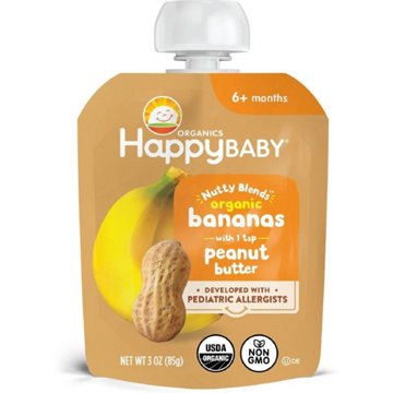 Happy Baby Nutty Blends Stage 2 Organic Bananas With Peanut Butter Baby Food Pouch