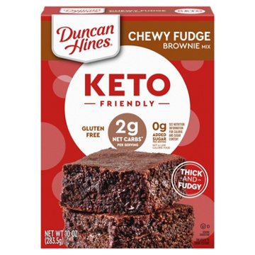 Duncan Hines Keto Friendly Gluten Free No Sugar Added Chewy Fudge Brownie Mix, 10 oz