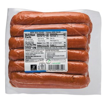 H-E-B Texas Heritage Beef Hot Dogs - Texas-Size Pack, 18 ct