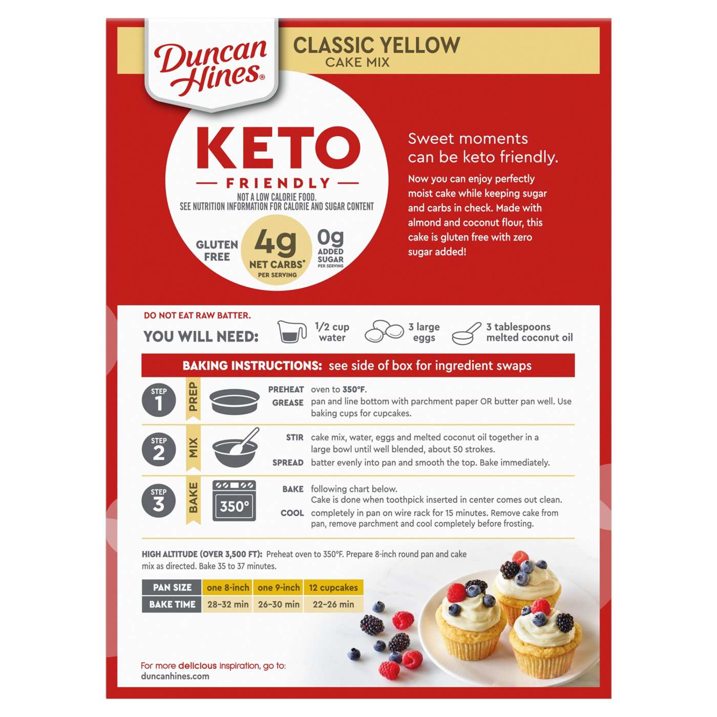 Duncan Hines Keto Friendly Gluten Free Classic Yellow Cake Mix; image 6 of 7