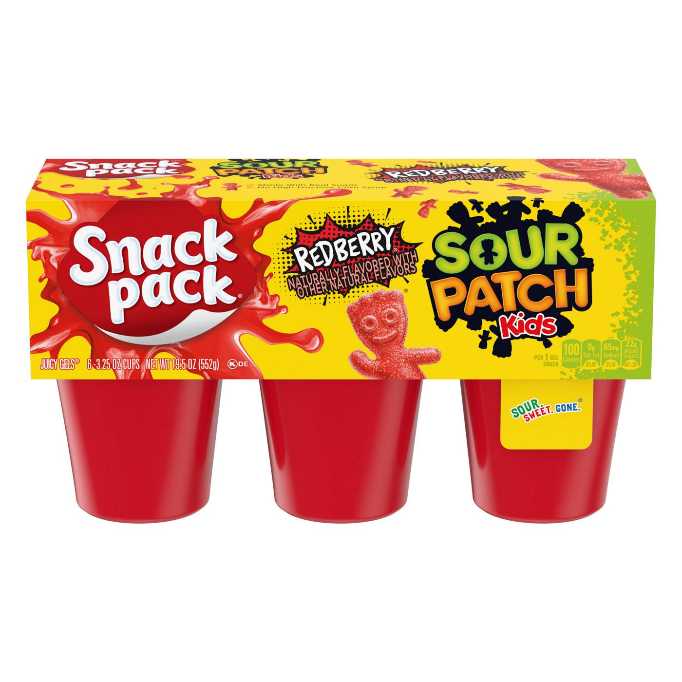 Snack Pack Sour Patch Kids Redberry Juicy Gels Cups; image 1 of 4