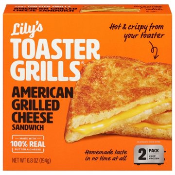 Lily's Toaster Grills Frozen Sandwiches - Grilled American Cheese, 2 ct