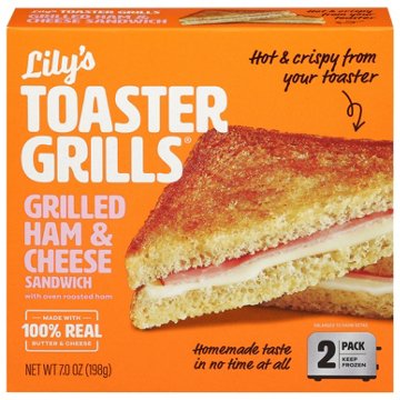 Lily's Toaster Grills Frozen Sandwiches - Grilled Ham & Cheese, 2 ct