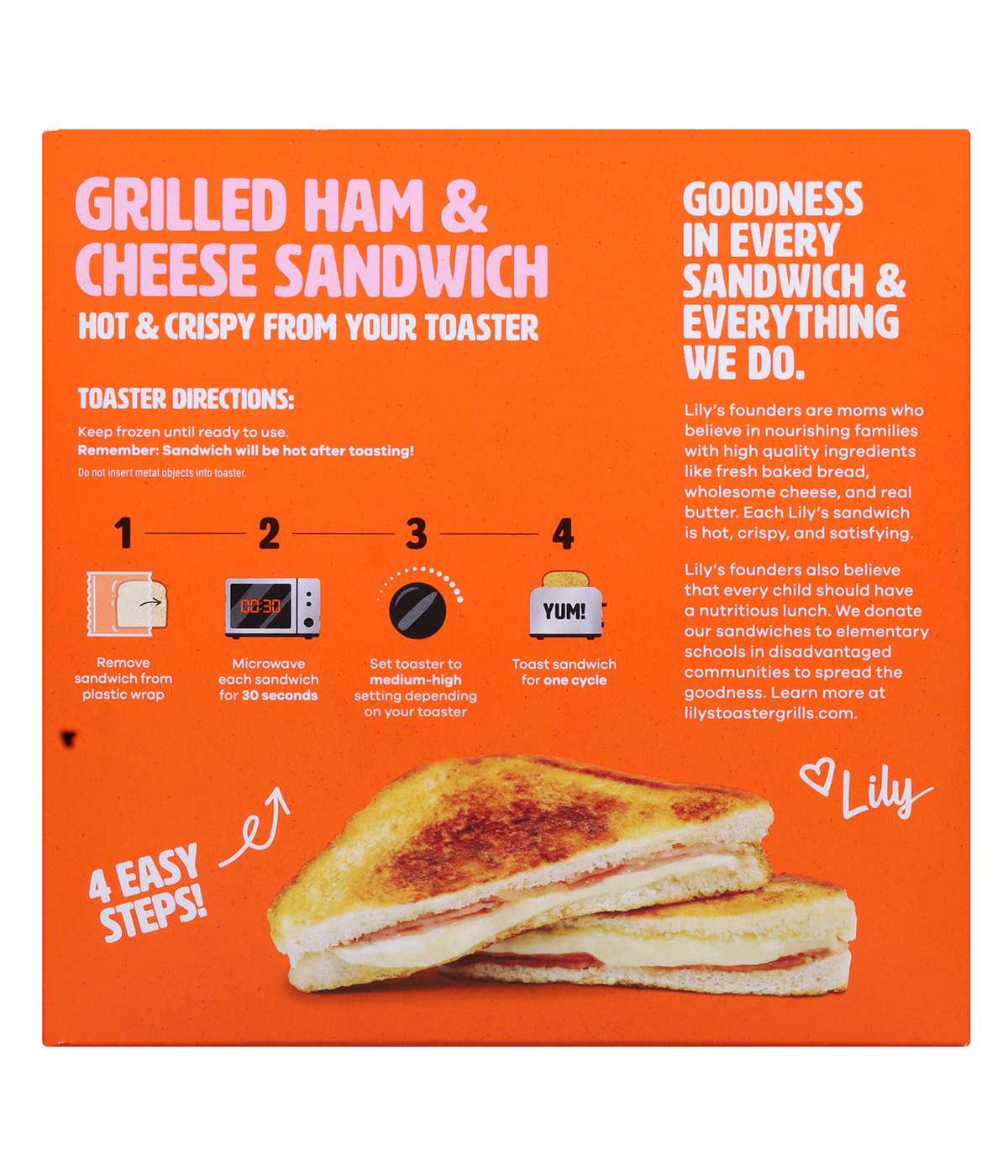 Lily's Toaster Grills Frozen Sandwiches - Grilled Ham & Cheese; image 4 of 4