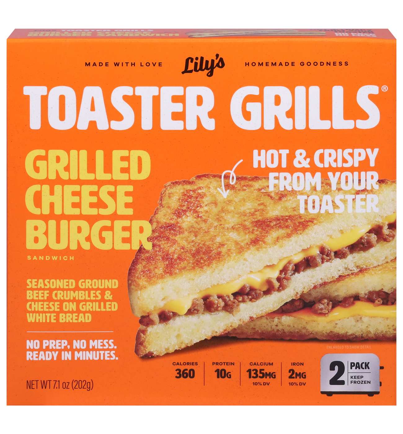 Lily's Toaster Grills Frozen Sandwiches - Grilled Cheeseburger; image 1 of 4