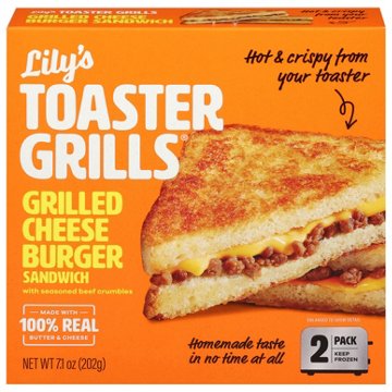 Lily's Toaster Grills Frozen Sandwiches - Grilled Cheeseburger