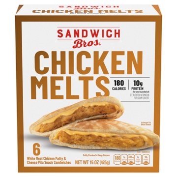 Sandwich Bros. Chicken Melts Pita Snack Sandwiches, 6 ct