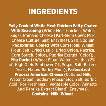 Sandwich Bros. Chicken Melts Frozen Pita Sandwiches, 6 ct
