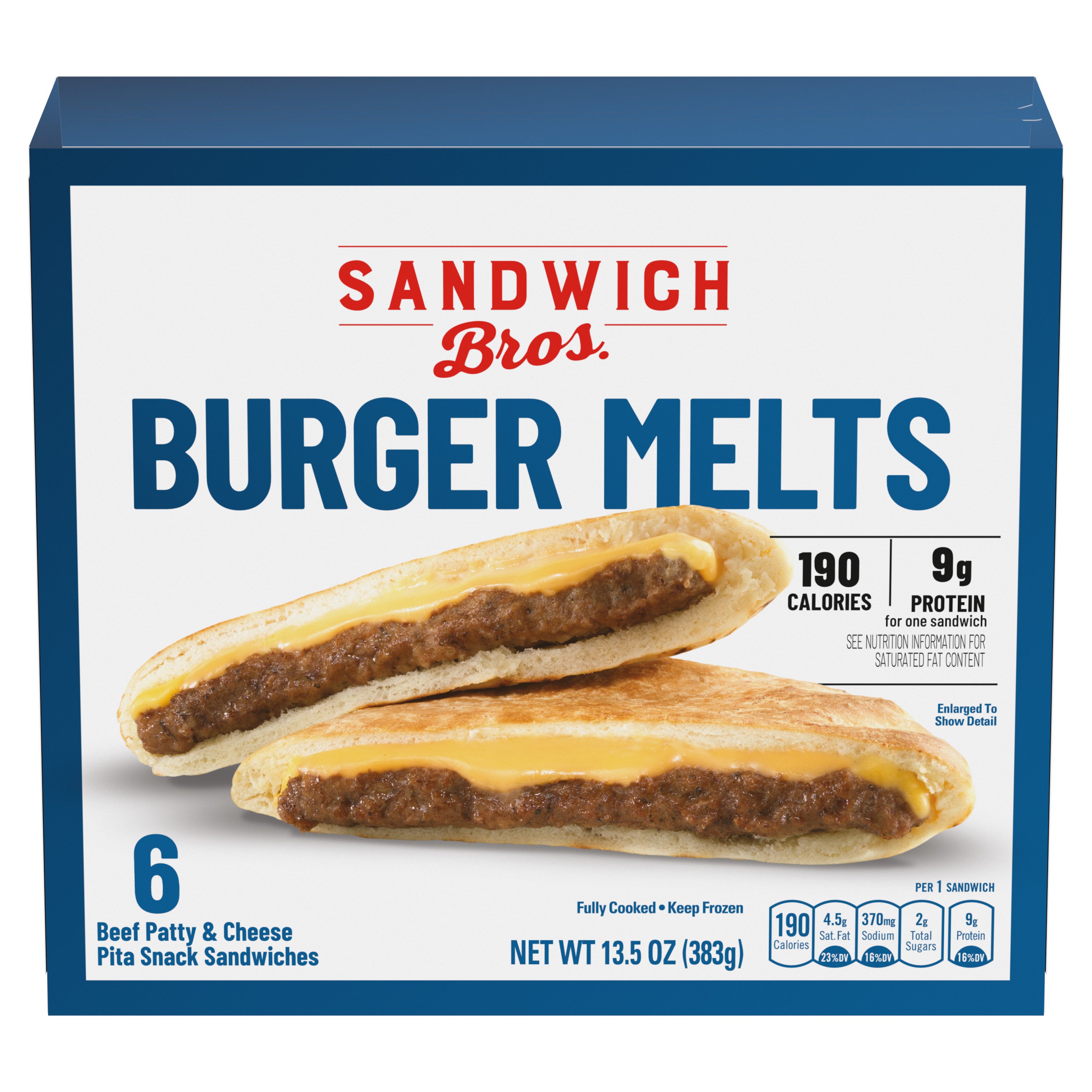 Sandwich Bros. Burger Melts Frozen Sandwiches Shop Sandwiches at HEB